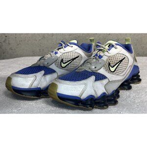 NIKE SHOX TL NOVA WHITE SAPPHIRE BLUE RUNNING SHOES CV3602-100 (WOMENS SIZE 10)